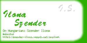 ilona szender business card